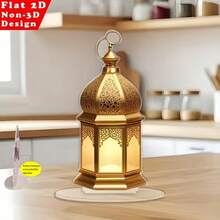 2D平面，[家居放松]优雅金色新月亚克力装饰灯 - 2D波西米亚风星形桌面艺术品 - 彩色 - 查看 10