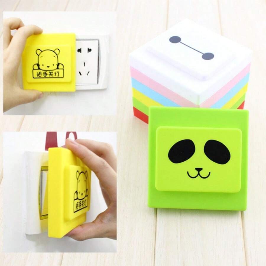 1pc Cartoon Creative Silicone Switch Cover, Non-Stick, Dustproof, Insulating, Anti-Electric Shock Silicone Switch Cover - Multicolor - View 1