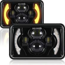 1个120瓦4x6英寸LED大灯，带日间行车灯、转向灯、远近光切换，密封光束，矩形，认证替换件，型号H4651、H4652、H4656，兼容Peterbilt、Kenworth、GMC、DODGE、BUICK等卡车。 - A - 查看 1