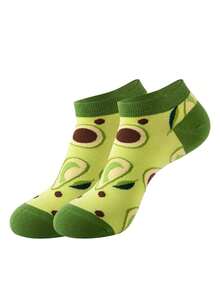 5 đôi tất cổ ngắn unisex chủ đề quả bơ - Họa tiết trái cây dễ thương (hình quả bơ nguyên và lát bơ), tất thường ngày tươi mới và vui nhộn, món quà lý tưởng cho những người yêu thích bơ và mùa hè, tất thời trang thoải mái quanh năm. - Nhiều màu - Xem 17