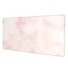 1pc Powder White Marble Pattern Mouse Pad, Soft And Sweet, Ins-Style Desk Mat, Large Non-Slip Office And Gaming Keyboard Pad - L - View 5