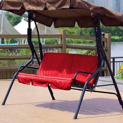 Carnaval de San Valentín Juego de Funda de cojín para Columpio, Columpio para Exteriores, Silla de 3 Asientos, cojín Impermeable de Repuesto para Patio, jardín, Patio, Impermeable(R,40974781