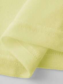 Women's Sheer Ribbed Knit Long Sleeve Top Crew Neck Lightweight Casual Pullover Base Layer Shirts - Yellow - View 6