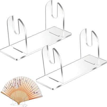1 chiếc giá đỡ quạt cầm tay bằng acrylic có thể gập lại, giá trưng bày quạt cầm tay, giá đựng quạt trang trí, đồ trang trí nhà cửa, tiệc tùng.