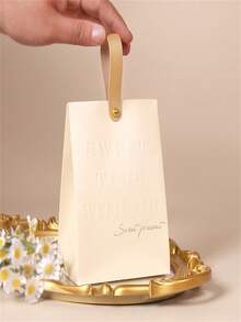 10个装（颜色随机）优雅花卉图案纸质礼品袋，带提手 - 防碎、可重复使用，适用于圣诞节、复活节、情人节、母亲节、婚礼等派对礼品包装 - 无需用电