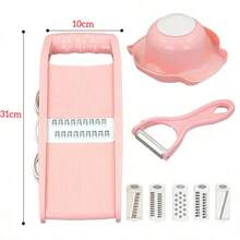 8-In-1 Multi-Functional Kitchen Slicer Set, Includes Various Blades For Cutting Fries, Vegetables, Shredding, And Peeling To Meet Various Kitchen Needs - Multicolor - View 8