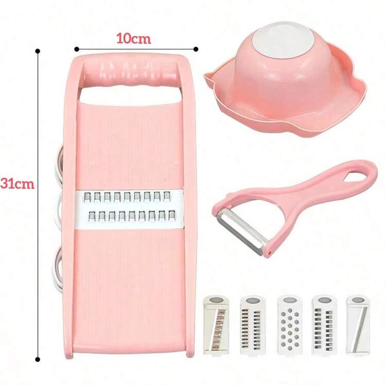 8-In-1 Multi-Functional Kitchen Slicer Set, Includes Various Blades For Cutting Fries, Vegetables, Shredding, And Peeling To Meet Various Kitchen Needs - Multicolor - View 8