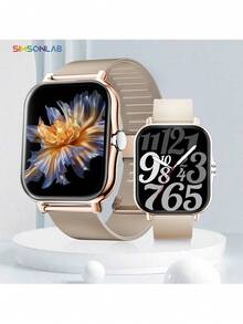 2025 New 1.83" Large Screen Smart Watch, Unisex, Dual Strap Design, 220mAh Battery, 3-5 Days Battery Life, High Resolution Vivid Display, Versatile Strap Colors, Supports Notifications, Call Answering, Music Control, Fitness Tracking (Steps, Calories), Excellent Battery Life, Great New Year Gift - Gold Silicone + Steel - View 11
