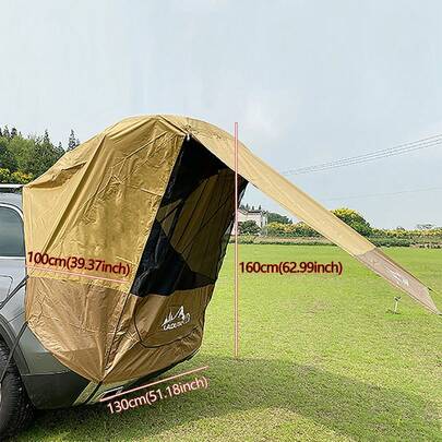 SHIOUCY Brown Tailgate Shade Awning Tent, Car Tent,  Awning Tailgate Truck Travel Shelter, Camping Canopy Sunshade Canopy