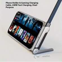 Cable de datos con soporte angulado, carga rápida, adecuado como regalo para novio, familia - Multicolor - Ver 9