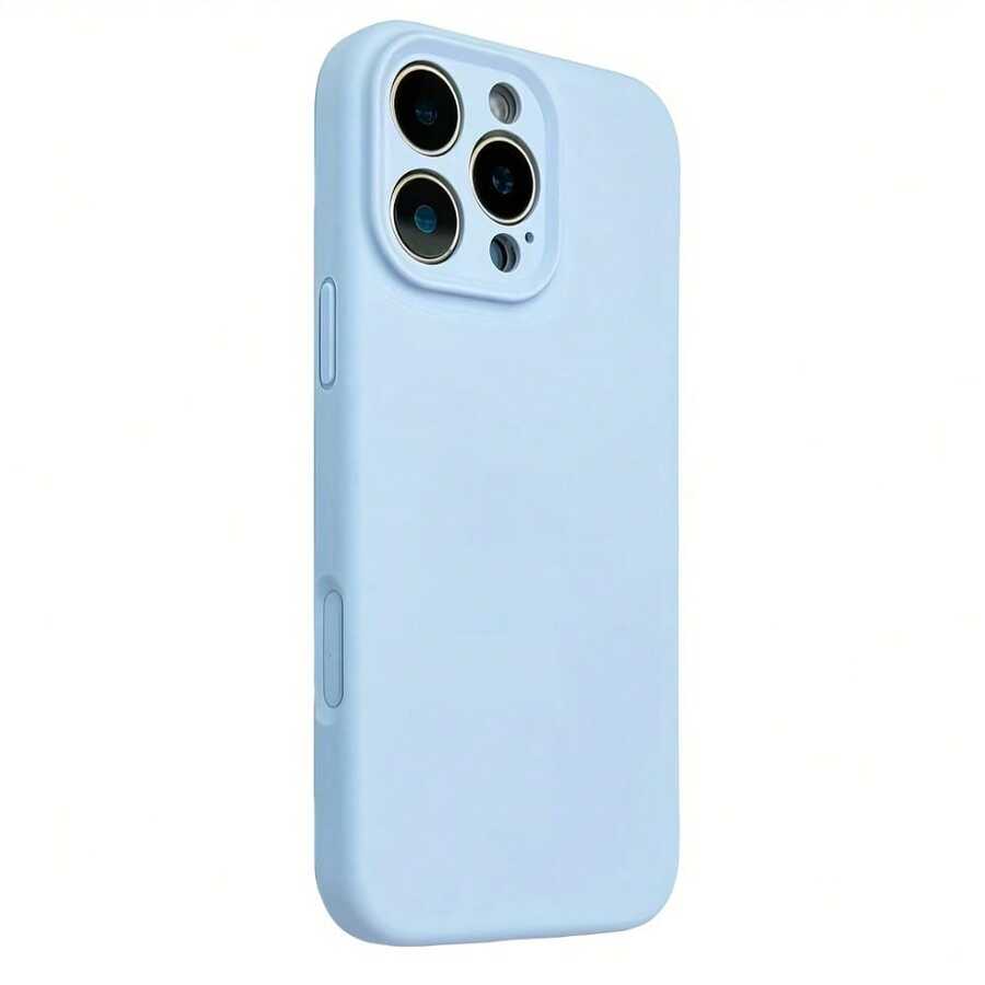 Nueva funda TPU con perforaciones finas, imitación líquida y suave, compatible con iPhone 17/17 AIR/17 Pro/17 Pro Max/16/16E/16 Pro/16 Plus/16 Pro Max/15/15 Pro/15 Plus/15 Pro Max/14/14 Plus/14 Pro/14 Pro Max/13/13 Pro/13 Pro Max. Funda de color sólido, diseño minimalista con funciones antideslizantes y protección contra caídas. - Azul claro - Ver 1