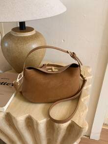 新款时尚休闲复古纯色小众设计奢华高端通勤手提包，百搭简约欧美风轻便单肩斜挎包，送给女朋友的礼物，日常通勤、购物、上学、女士小钱包 - 彩色 - 查看 11