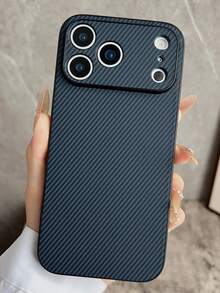 1 ốp lưng điện thoại cao cấp họa tiết sợi carbon, tương thích với iPhone 17 Pro Max, 17 Pro Air, 16, 15, 14, 13, 12, 11 Pro Max Plus, chất liệu TPU mềm. - Xanh đậm - Xem 1