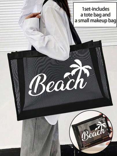 Bolso de playa para mujer, adecuado para accesorios de playa, bodas, cumpleaños, vacaciones, gran regalo para damas, madres, maestras, amigas, damas de honor, estudiantes, vuelta al cole, gran capacidad