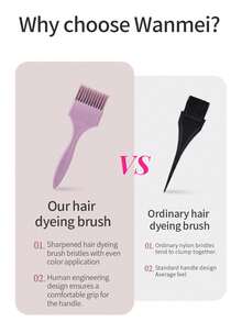 1pc Hair Dye Brush, Professional Hair Coloring Brush Soft Bristle Hair Dyeing Tool For Salon & Home DIY Hair Color Application - Multicolor - View 3