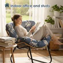 Rocking Chair Cushion,Waterproof Wicker Egg Chair Replacement Pad, Hammock Chair Pad, Oversized Multifunctional Wicker Egg Lounge Chair Soft Cushion,Thick Papasan Seat Cushion With Ties For Indoor & Outdoor Patio, Porch, Balcony, Garden Patio Outdoor Rocking Chair Living Room, Comfy Modern Cozy Lounge Rocker Chair Cushion For Balcony Porch Patio - Màu xanh bụi bặm - Xem 7