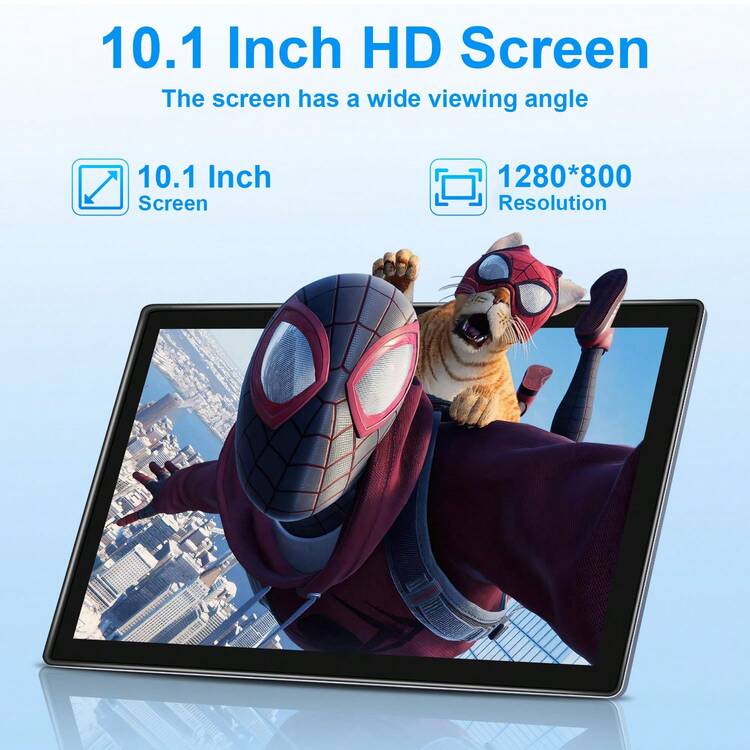 Qetupa 10.1 Inch Android 15 Tablet, Equipped With Protective Case