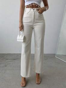 SQUALO Women's Blue Washed, Ripped, And Distressed Effect Jeans Street Style - White - View 2