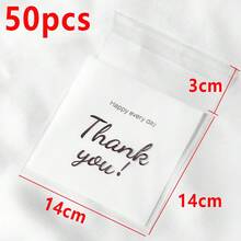 50个/100个白色塑料自粘袋，印有“谢谢”字样，适用于包装和展示珠宝、工艺品及其他礼品。 - Thankyou包裝袋 - 查看 17