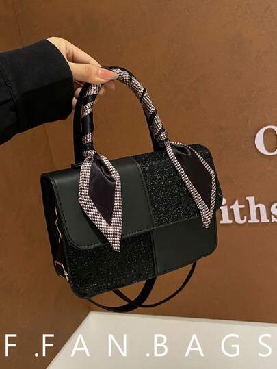 New Korean Style Simple Texture Large Capacity Fashion Patchwork Casual Scarf Crossbody Handbag