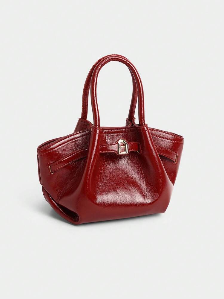 Dedoo Sac seau en daim style mode européenne et américaine, sac à main pour femmes pour l'automne/hiver, shopping, déplacements, soirées, cadeau - Rouge - Voir 4