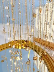 Bộ dây chuyền mặt dây chuyền đính đá lấp lánh kiểu đồng xu cổ điển, sang trọng, gồm 25 mặt dây chuyền hình thánh giá, ngôi sao, mặt trăng, hoa, mặt trời, trái tim, quả anh đào, giọt nước, vỏ sò, tua rua, hình chữ Y, kiểu vòng cổ ôm sát cổ, phù hợp cho nữ, dịp lễ, tiệc tùng, đeo hàng ngày, kỷ niệm, quà tặng ngày Valentine (mặt dây chuyền ngẫu nhiên). - Nhiều màu - Xem 5