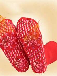 4 Pairs Men's Mid-Calf Socks With Anti-Slip Friction Heating, Comfortable Elastic Durable Heating Socks, Breathable Warm Anti-Cold Socks - Multicolor - View 3