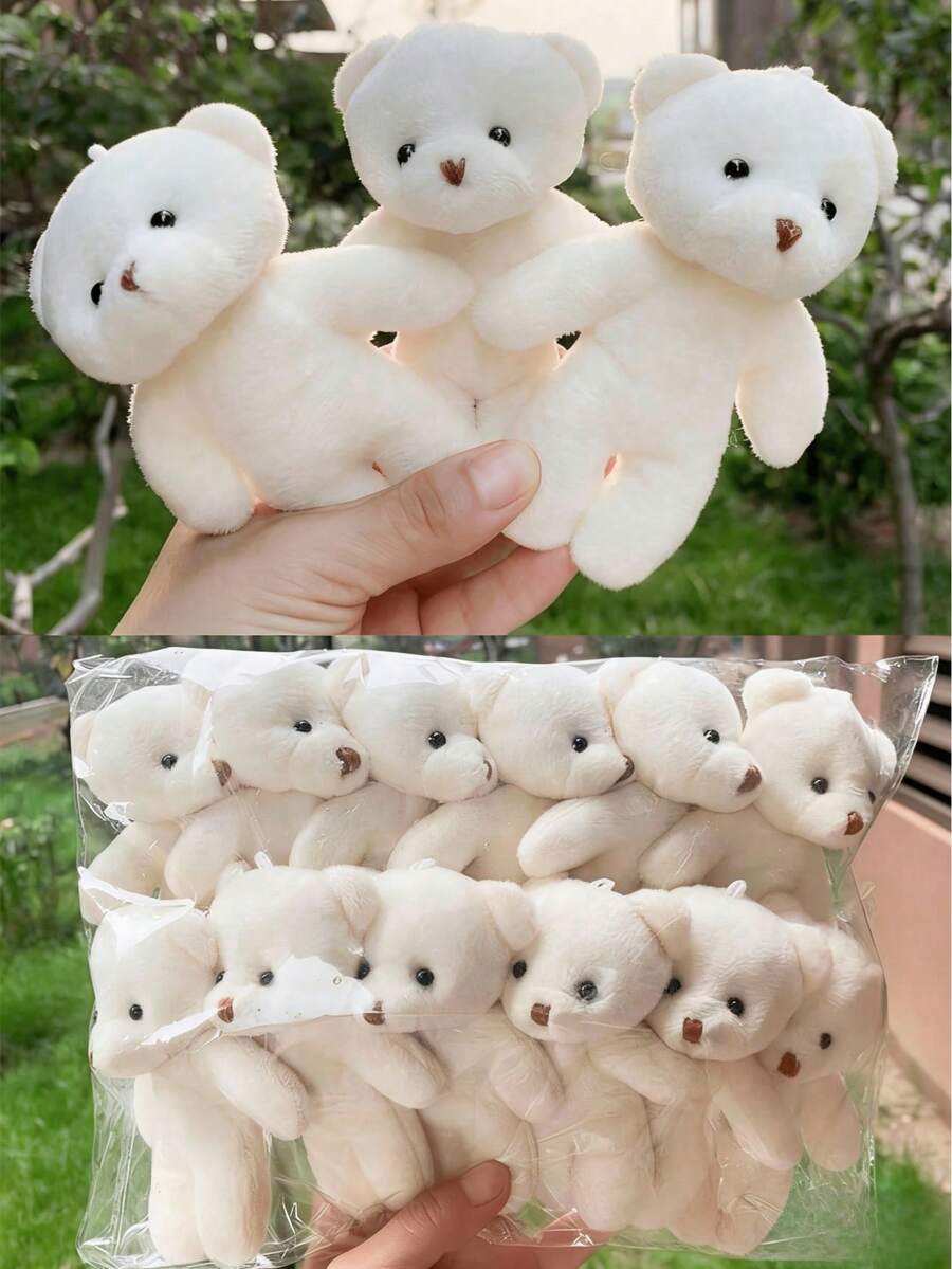 5个/10个迷你泰迪熊毛绒玩具，泰迪熊造型DIY钥匙扣挂件，适合作为礼物、婚礼、生日、礼盒、蛋糕装饰、派对装饰、DIY装饰品，是送给孩子、朋友和情侣的完美生日、情人节、儿童节礼物。