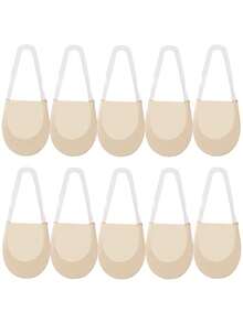 5双装女士超薄冰丝防滑隐形袜，浅口船袜，半掌袜，春夏薄袜 - 彩色 - 查看 10