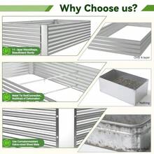 Odwmwhuh  3 Pack Raised Beds For Gardening Corrugated Galvanized Steel Raised Garden Bed Outdoor Metal Above Ground Garden Bed For Vegetables And Flowers-36x18Inch - Silver - View 3