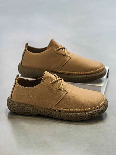 Giày da nam thường ngày, giày casual thoải mái, mẫu mới retro đa năng mùa xuân/thu 2026, giày thể thao thời trang kiểu Anh dành cho nam giới trẻ tuổi.