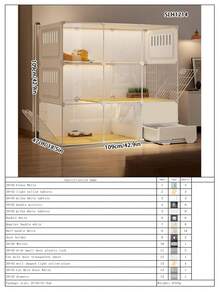 宽敞的一室猫咪别墅，带抽屉式猫砂盆，室内猫屋，带猫砂盆，适合幼猫 - 彩色 - 查看 13