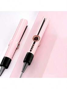 UKLISS 圣诞粉色直发器，陶瓷夹板，打造柔顺亮泽秀发，快速加热造型工具，送给女性和女孩的圣诞礼物 - 粉色 - 查看 7