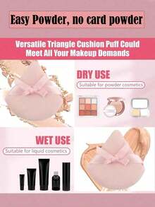 24pcs/15pcs/8pcs/3pcs Flocked Heart Makeup Sponge, Soft Fluffy Texture, Suitable Face & Body Powder Puff, Mixed Makeup Beauty Tools - Hồng 3 - Xem 5
