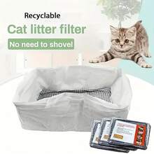 1/2pcs Reusable Cat Litter Filters - No-Touch Pet Waste Liners With Filter Mesh, Durable Polyethylene Material, Universal & Convenient, Better Cleaning Cat Litter Box, Easy To Clean And Control Odor, Pet Waste Cat Litter - White - View 6