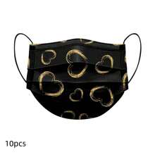 10pcs Heart-Shaped Face Masks, Valentine's Day Masks, Disposable Ear Loop Masks For Halloween, Christmas, New Year Gifts, Lightweight Lace Outdoor Masks, Dust-Proof, Windproof, UV Protection - Multicolor - View 16
