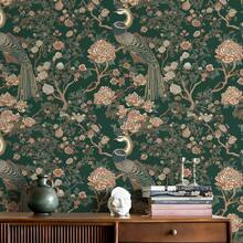 1 Roll 44cm*3/5/10m Self-Adhesive Seamless Removable Waterproof Vinyl Wallpaper, Vintage Luxury Style, Animal & Floral Pattern, Suitable For Indoor Wall Decor, Furniture & Cabinet Renovation - Volume 1 - View 6