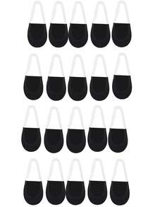 5双装女士超薄冰丝防滑隐形袜，浅口船袜，半掌袜，春夏薄袜 - 彩色 - 查看 9