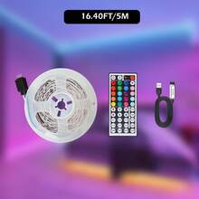 5V RGB LED Light Strip, Controlled By A 44-Key Infrared Remote. Dimmable. Bedroom TV Background Decorative Light Strip. New Year And Valentine's Day Party Decoration Lights. Home Decor Ambient Lighting. - Multi-color Light - View 18