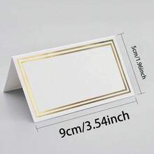 25/50 Pcs Gold Foil Framed Place Cards, Elegant Name Tag, Dining Table Decor Name Cards, Blank Place Cards, Guest Cards, Gold/Silver Foil Stamped Wedding Dinner Table Name Cards, Guest Seating Sign-In Cards, Place Cards, Christmas Wedding Dinner, Party Dinner, Decorations - Multicolor - View 6