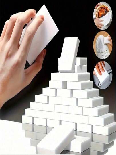 20pcs Nano Sponge Magic Cleaning Sponges, Suitable For Shoes, Dishes, Car Washing, Kitchen, Bathroom, Home And Household Use