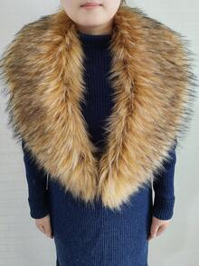 3pc  Fabric    Elegant    None    Fur Collar And Cuffs  Autumn And Winter - 摩卡棕 - 查看 4