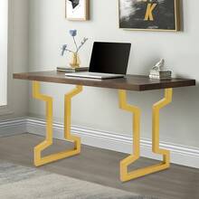 RainWeel 2 PCS Table Legs, 2 PCS Table Frame, 17.7*3.54*29.72in Table Leg For Coffee Table, Dining Table, Office Desk (Black / Gold / White) - Gold - View 7