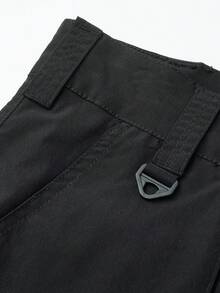 Pantalones cargo multibolsillos de color liso para hombre con solapa. Pantalones de trabajo resistentes y duraderos. Versátiles para el trabajo diario, senderismo, montañismo y acampadas. Pantalones utilitarios resistentes. Ropa para hombre. - Negro - Ver 6