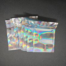 10/20/50/100pcs Holographic Iridescent Transparent Yin Yang Self-Sealing Bags, Cute Colorful Plastic Odor-Proof Zipper Foil Bags, Holographic Bags For Jewelry, Small Accessories, Electronics, Food Storage, Suitable For Personal Activities And Small Businesses - Silver - View 11