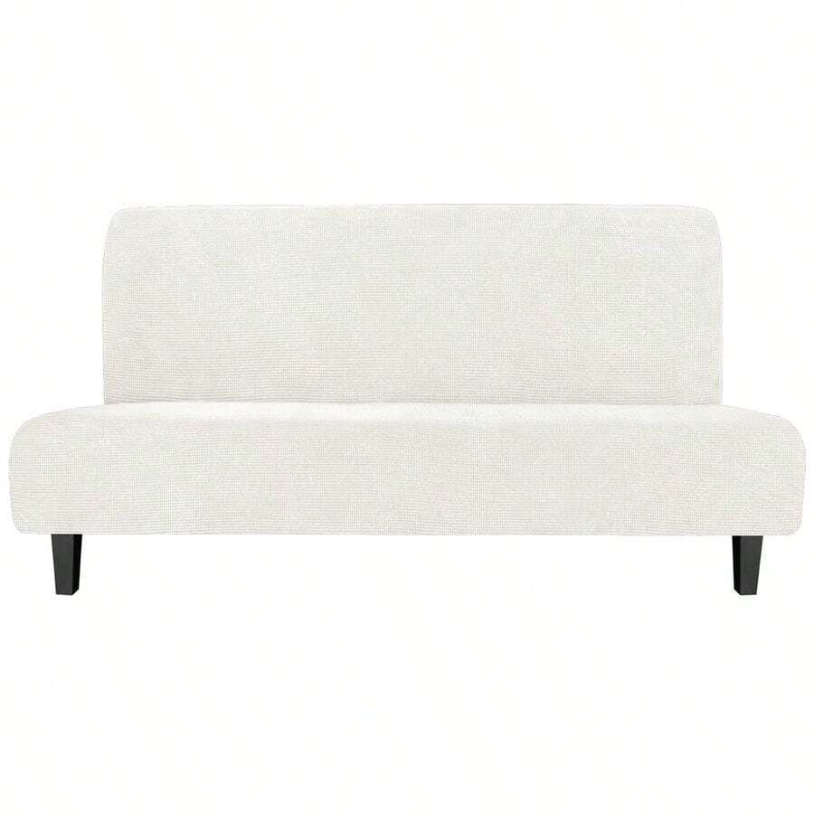 Stretch Futon Slipcover Armless Futon Bed Cover Furniture Protector Without Armrests With Elastic Bottom For Ki... - LargeCream - View 1