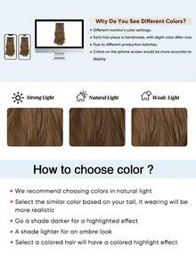 夹式接发，7片装，长款波浪卷合成接发，自然柔软，隐形浓密，适合女性日常佩戴 - 彩色 - 查看 11