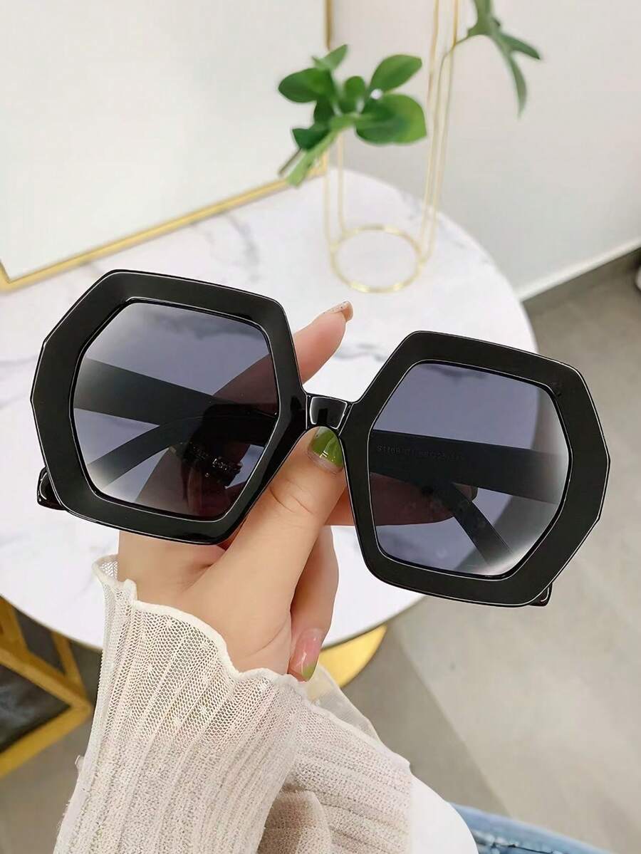 1副新款不对称镜框男士时尚眼镜，时尚街头风百搭眼镜 - 彩色 - 查看 1