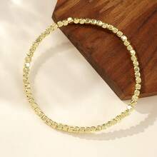 1pc Minimalist Ins-Style Gold Beaded Bracelet, Stylish Design Suitable For Daily Wear - Yellow Gold - View 4