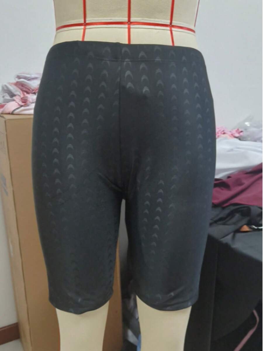 Men's Printed 5-Inch Drawstring Swim Trunks - Black - View 1